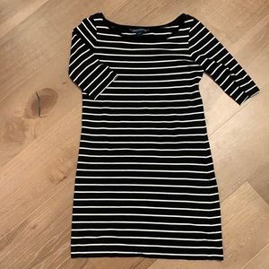 French Connection Black and White Striped Dress